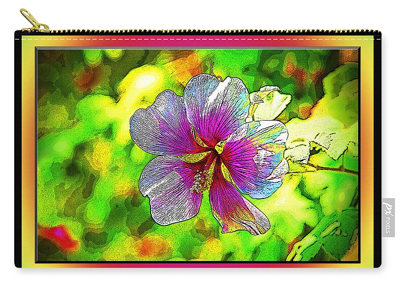 Venice Flower Zip Pouch featuring the photograph Venice Flower - Framed by Chuck Staley