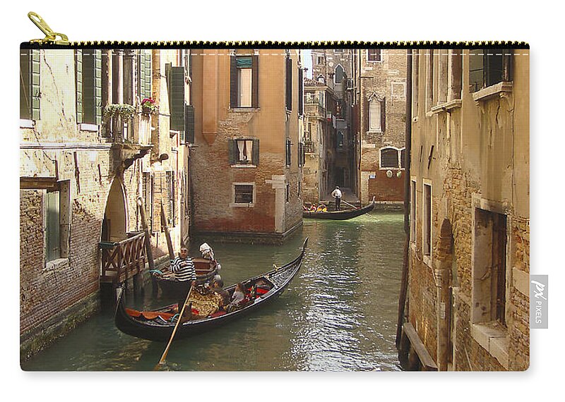 Europe Zip Pouch featuring the photograph Venice Gondolas by Karen Zuk Rosenblatt