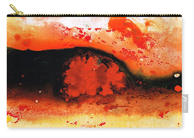 Red Zip Pouch featuring the painting Vibrant Abstract Art - Leap of Faith by Sharon Cummings by Sharon Cummings