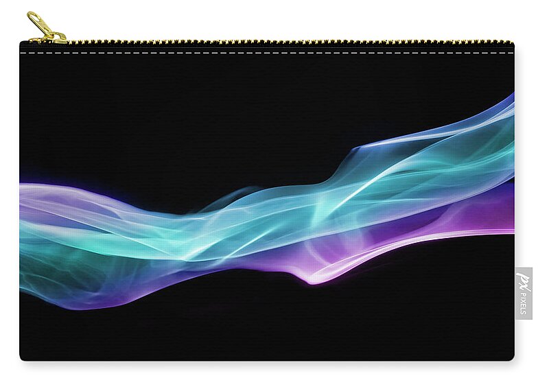 Smoking Issues Zip Pouch featuring the photograph Vibrant Blue Smoke by Anthony Bradshaw