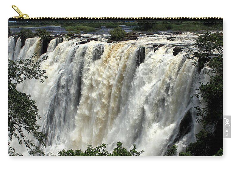 Africa Zip Pouch featuring the photograph Victoria Falls On The Zambezi River by Aidan Moran