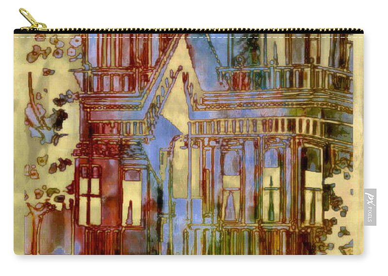 Home Zip Pouch featuring the digital art Victorian Home Dream by Ellen Cannon