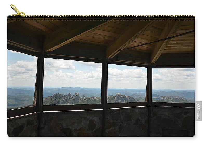 Dakota Zip Pouch featuring the photograph View from Harney Peak Lookout by Greni Graph