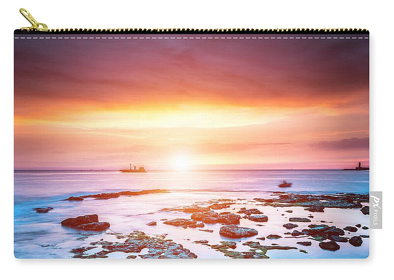 Scenics Zip Pouch featuring the photograph View From Terrace Mascagni At Sunset by Gehringj