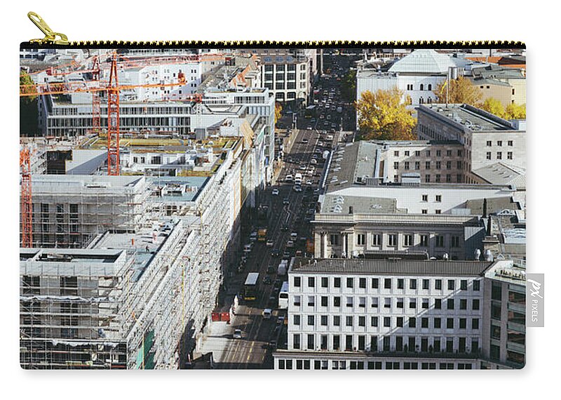 Tranquility Zip Pouch featuring the photograph View Over Berlin City East by Guido Mieth