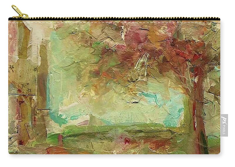 Landscape Zip Pouch featuring the painting Villa by Mary Wolf