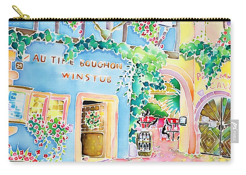 Alsace Zip Pouch featuring the painting Vin nouveau by Hisayo OHTA