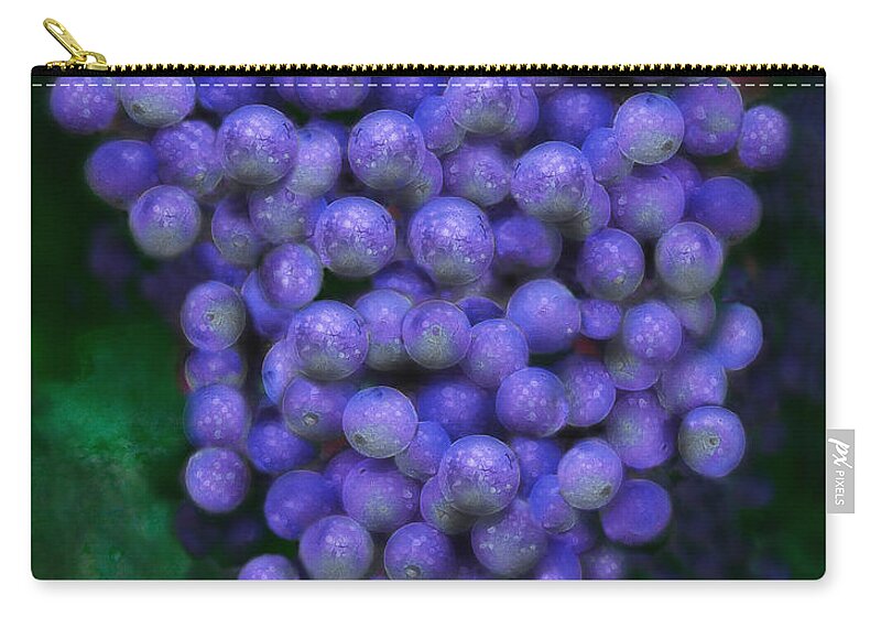Grapes Art Zip Pouch featuring the painting Purple Grapes by Constance Woods