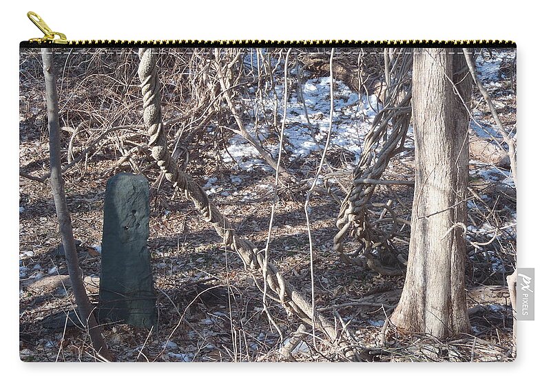 Landscape Zip Pouch featuring the photograph Vine N'Stone by Robert Nickologianis