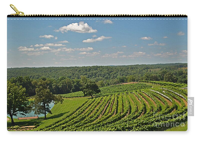 Vineyard Zip Pouch featuring the photograph Vineyard Rows by Jost Houk
