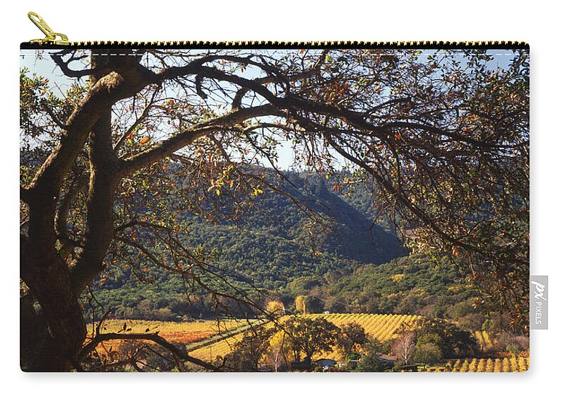Autumn Colors Zip Pouch featuring the photograph 4B6388-Vineyards in Autumn V by Ed Cooper Photography