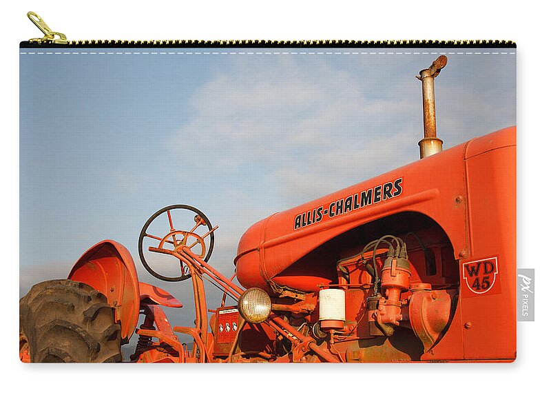 Allis-chalmers Zip Pouch featuring the photograph Vintage Allis-Chalmers Tractor by Karen Lee Ensley