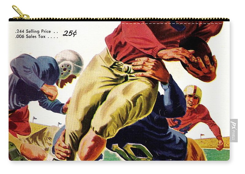 Vintage Zip Pouch featuring the photograph Vintage American Football Poster by Vintage Collectables