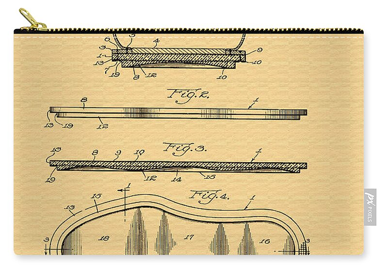 Patent Zip Pouch featuring the photograph Vintage Basketball Shoe Patent - 1932 by Mountain Dreams