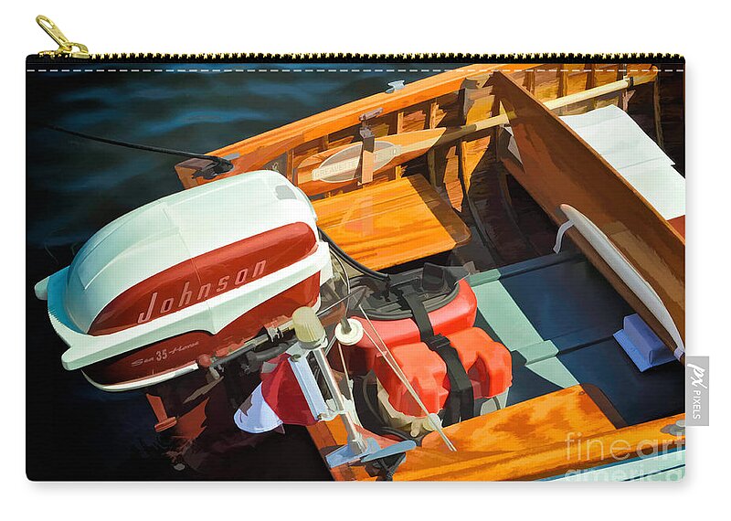 Old Zip Pouch featuring the photograph Vintage boat by Les Palenik