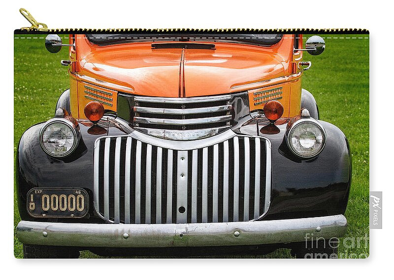 Chevy Zip Pouch featuring the photograph Vintage Chevrolet Pickup by Jarrod Erbe