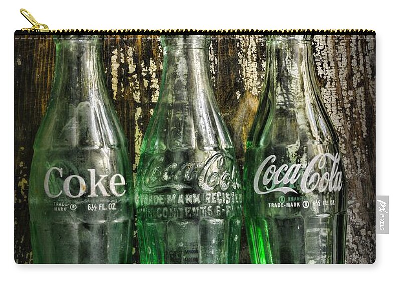 Coke Zip Pouch featuring the photograph Vintage Coke Bottles by Paul Ward