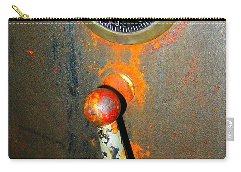 Vintage Zip Pouch featuring the photograph Vintage Combination Lock Safe by Susan Carella