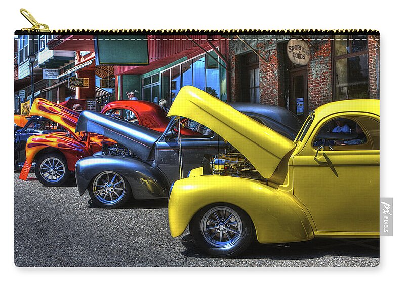 Amador Zip Pouch featuring the photograph Vintage Cruise Cars 7 by SC Heffner
