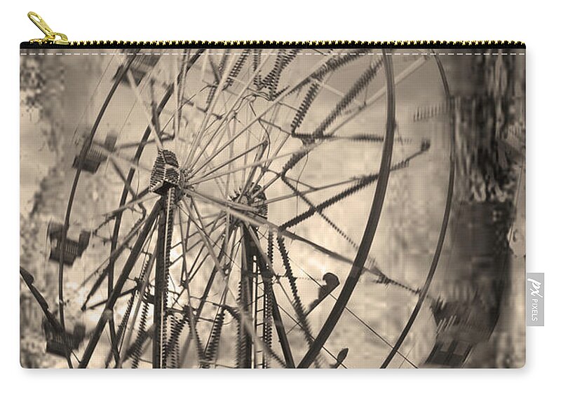 Ferris Wheel Zip Pouch featuring the photograph Vintage Ferris Wheel by Theresa Tahara