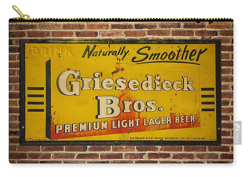 Beer Zip Pouch featuring the photograph Vintage Griesedieck Bros Beer DSC07192 by Greg Kluempers