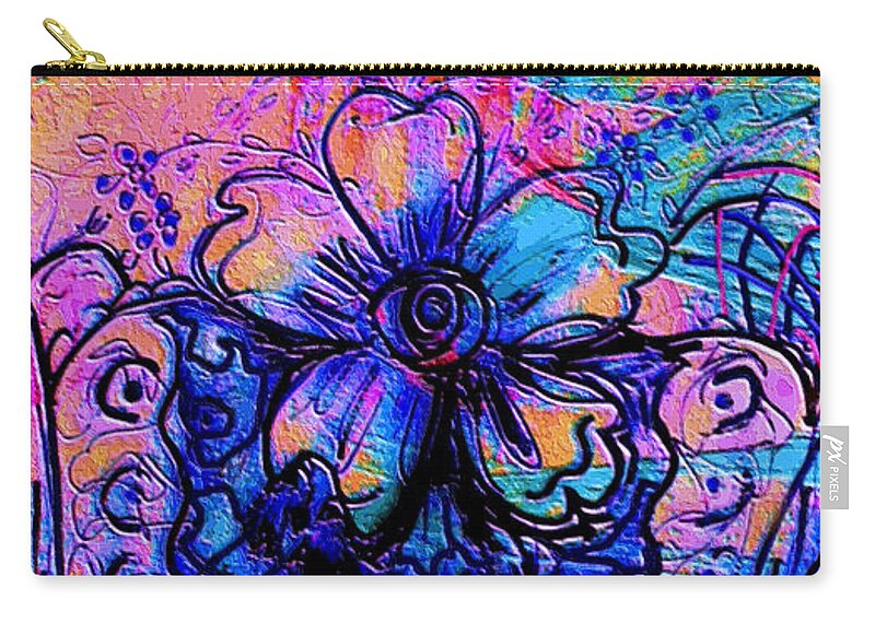 Vintage Hair Comb Zip Pouch featuring the mixed media Vintage Hair Comb by Natalie Holland