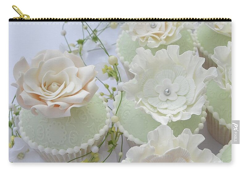 Outdoors Zip Pouch featuring the photograph Vintage Handmade Flowerpaste Rose by Hilaryrosecupcakes.co.uk