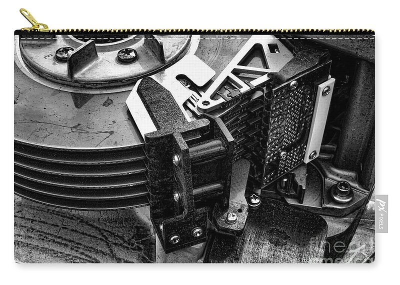 Computer Zip Pouch featuring the photograph Vintage Hard Drive by Olivier Le Queinec