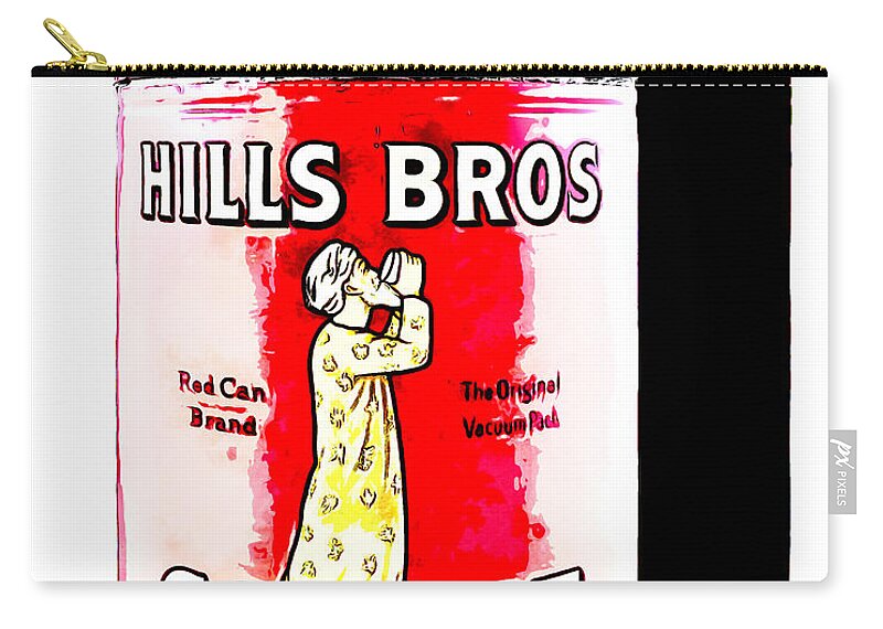 Hills Brothers Zip Pouch featuring the photograph Vintage Hills Brothers Coffee 20140918poster by Wingsdomain Art and Photography