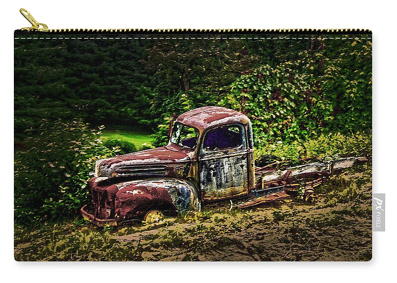 Vintage Zip Pouch featuring the photograph Vintage Old Forty's Pickup by Randall Branham