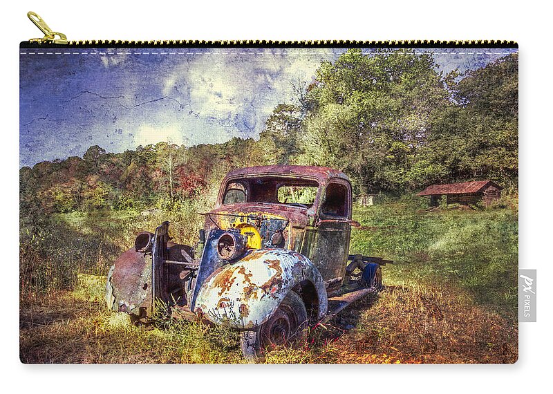 1930s Zip Pouch featuring the photograph Vintage Plymouth by Debra and Dave Vanderlaan