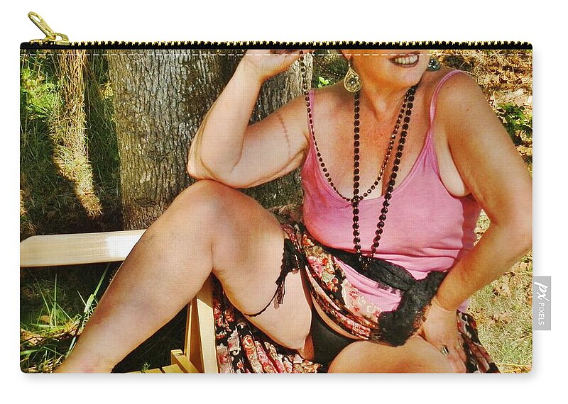 Portrait Zip Pouch featuring the photograph Vintage Sass by VLee Watson