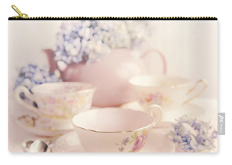 Kitchen Zip Pouch featuring the photograph Vintage Teacups by Theresa Tahara