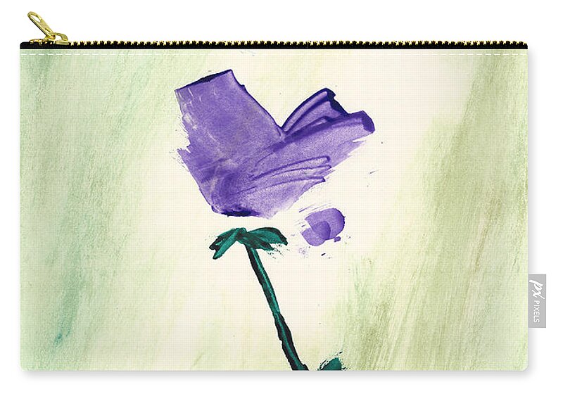 Violet Zip Pouch featuring the painting Violet Solo by Frank Bright