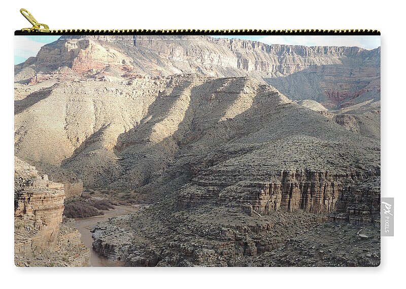 Desert Landscape Zip Pouch featuring the photograph Virgin River Gorge AZ 2113 by Andrew Chambers