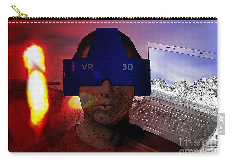 Virtual Reality Therapy Zip Pouch featuring the photograph Virtual Reality Therapy by Carol and Mike Werner