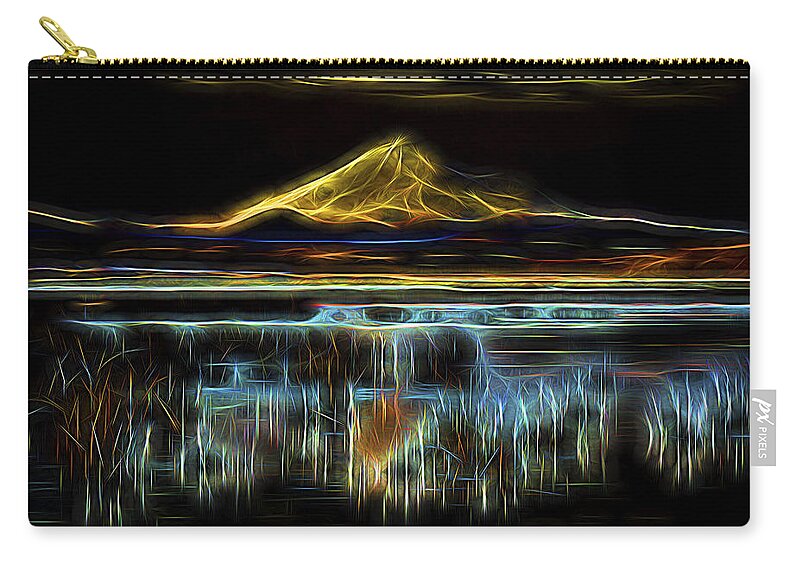 Nature Zip Pouch featuring the digital art Vision Of Mt. Shasta by William Horden