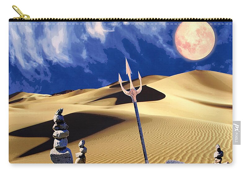Desert Zip Pouch featuring the mixed media Vision Quest by Dominic Piperata
