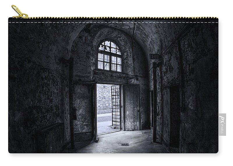 Prison Zip Pouch featuring the photograph Visions From The Dark Side by Evelina Kremsdorf