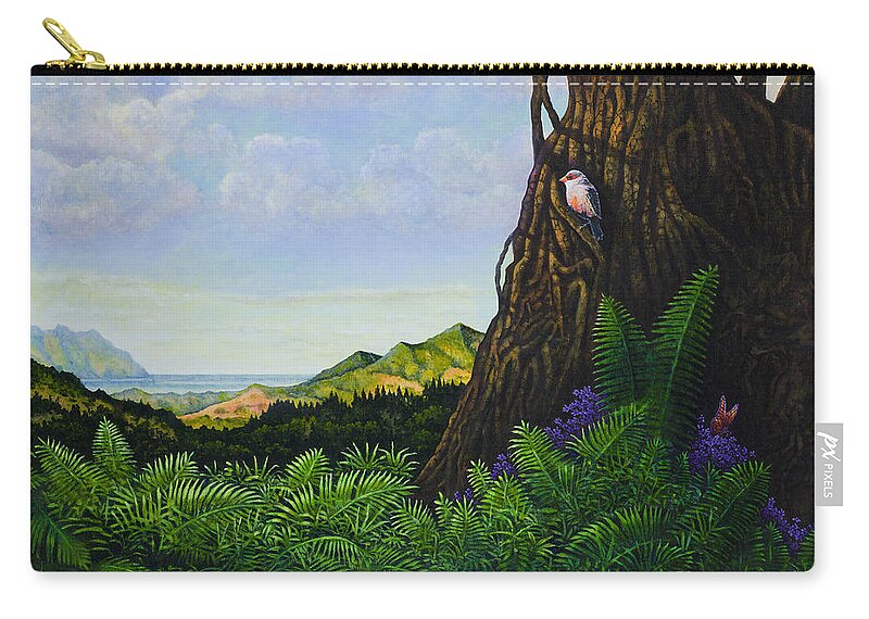 Paradise Hawaii Zip Pouch featuring the painting Visions of Paradise V by Michael Frank