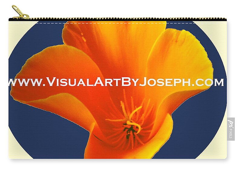 Visual Art By Joseph Zip Pouch featuring the digital art VisualArtByJosephLogo by Joseph Coulombe