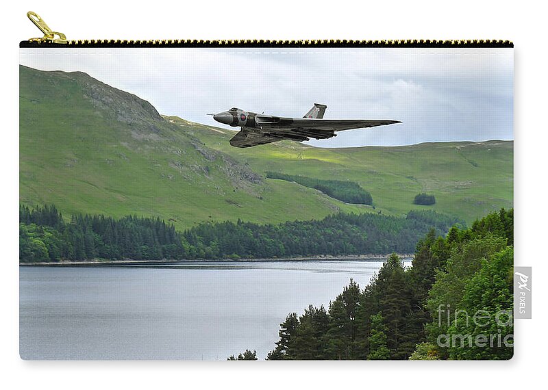 Avro Vulcan Bomber Zip Pouch featuring the digital art Vulcan Pass by Airpower Art