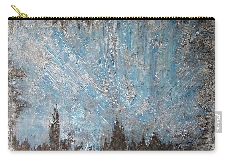 Acryl Painting Structured Carry-all Pouch featuring the painting W2 - smog by KUNST MIT HERZ Art with heart