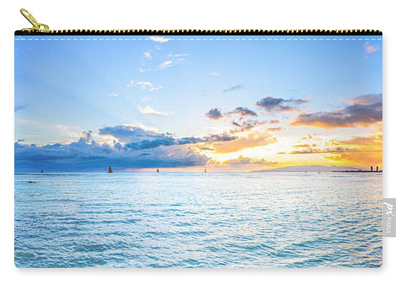 Paradise Zip Pouch featuring the photograph Waikiki Sunset After an Afternoon Thunderstorm by Jason Chu