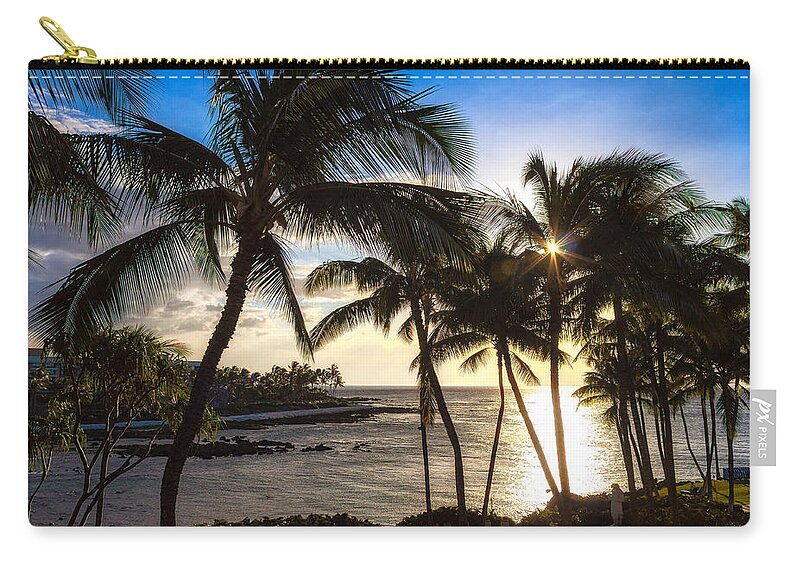Hawaii Zip Pouch featuring the photograph Waikoloa Sunset by Lars Lentz