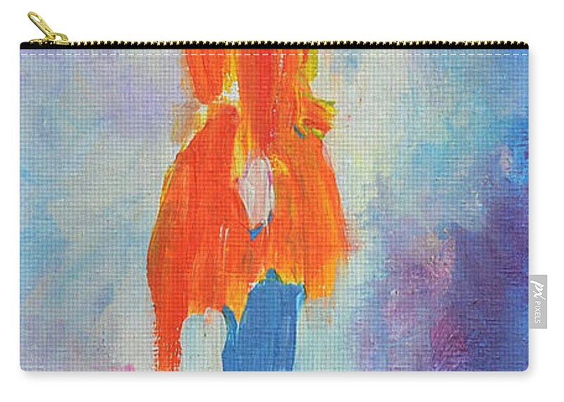 Umbrella Zip Pouch featuring the painting Waiting by Claire Bull