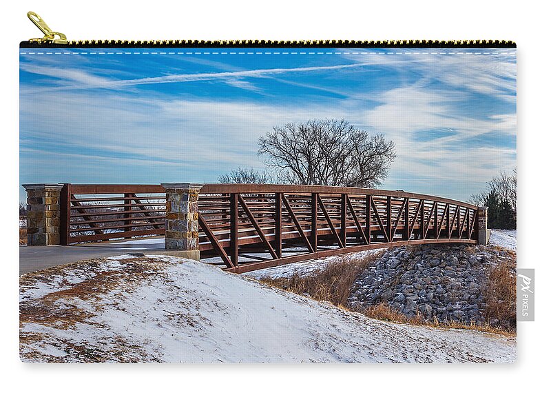 Oklahoma Zip Pouch featuring the photograph Walk Across Bridge by Doug Long