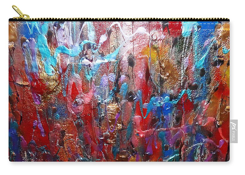 Abstract Zip Pouch featuring the painting walk In Love by Yael VanGruber