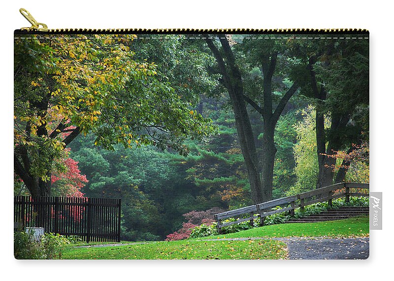 Fall Zip Pouch featuring the photograph Walk in the Park by Christina Rollo