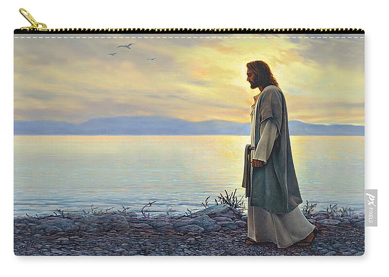 Jesus Carry-all Pouch featuring the painting Walk With Me by Greg Olsen